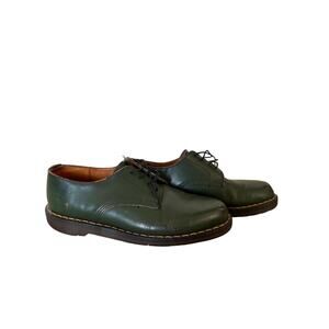 Vintage Dr. Martens England Made Green Low Rise Tie Boots Size 9 Mens